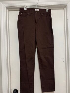 Denim&Co Women’s High-Rise Chocolate Brown Straight-Leg Jeans